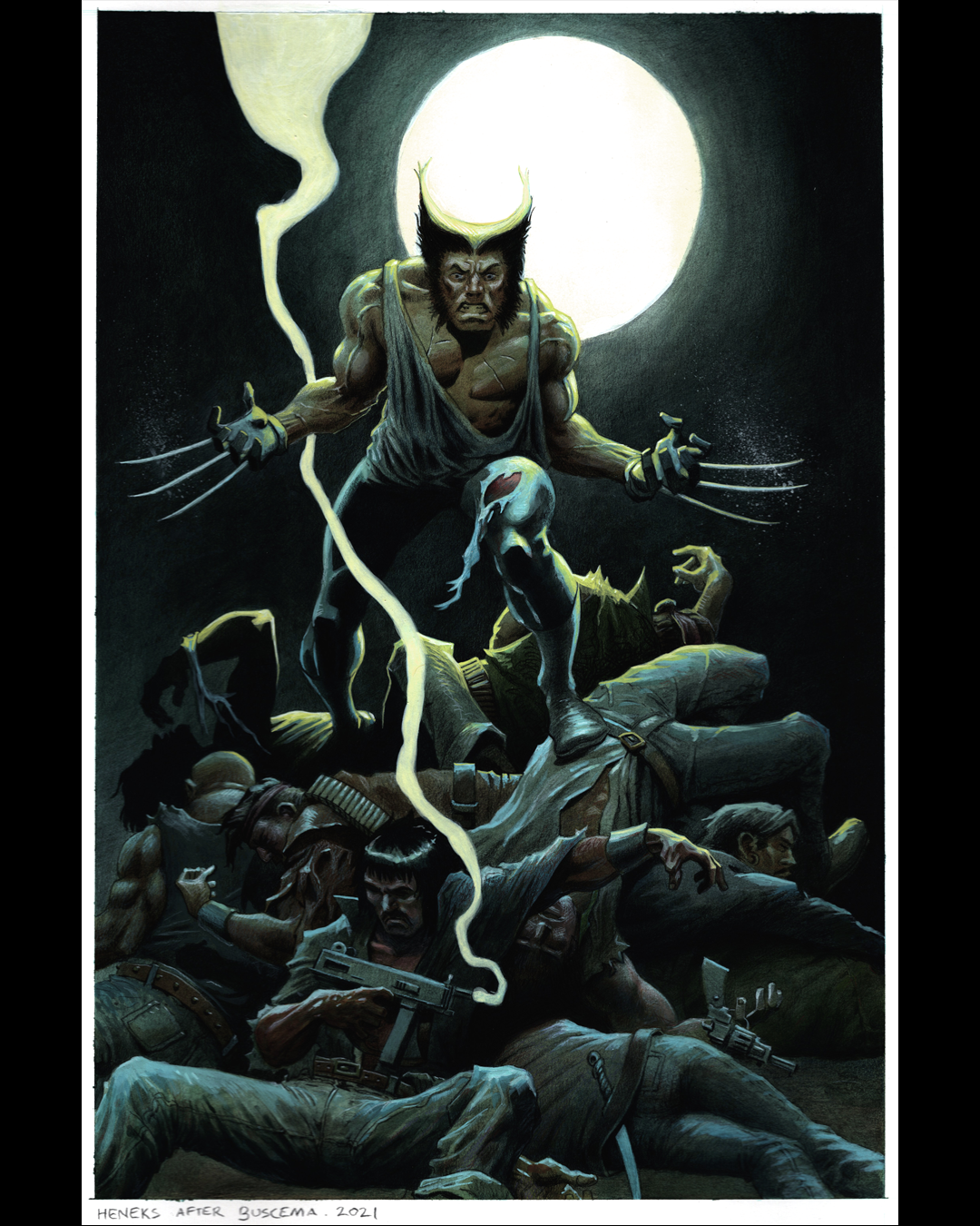 Wolverine #1 (1988) Homage Painting, mixed media on illustration board